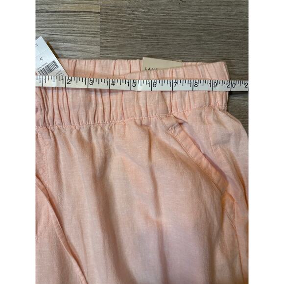 NWT Lane Bryant Linen Blend Wide Leg Pull-On Pants 20 Peach Pink Casual Beachy - Picture 6 of 11